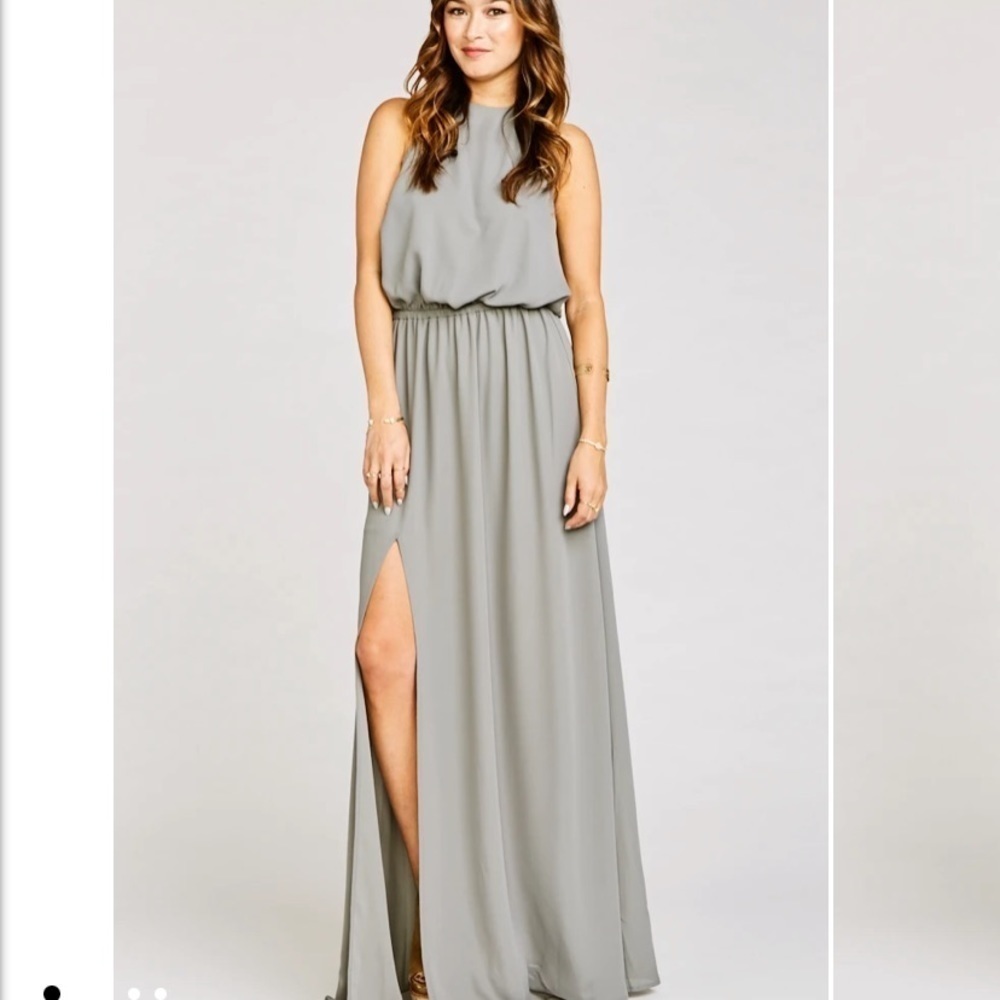 Show Me Your MuMu Heather Halter Dress- Soft Charcoal Crisp